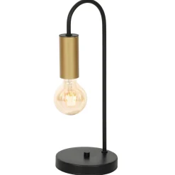 Luminex Tischlampe Schwarz Messing 39 cm Metall Modern für* Wohnzimmerlampen