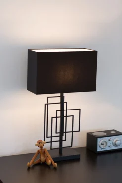 By Rydéns Tischlampe Schwarz Metall Stoff 52 cm E27 Modern* Wohnzimmerlampen|Schlafzimmer Lampen