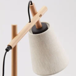 TK Lighting Tischlampe Skandinavisch Holz Leinen 46 cm E27* Schreibtischlampen|Lampen Aus Aller Welt