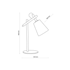 TK Lighting Tischlampe Skandinavisch Holz Leinen 46 cm E27* Schreibtischlampen|Lampen Aus Aller Welt