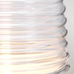 Elstead Tischlampe Stoff Glas 64,3 cm beleuchteter Fuß mit LED GU10* Schlafzimmer Lampen|Metall Lampen