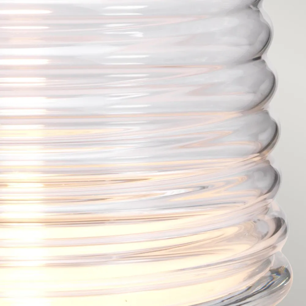 Elstead Tischlampe Stoff Glas 64,3 cm beleuchteter Fuß mit LED GU10* Schlafzimmer Lampen|Metall Lampen