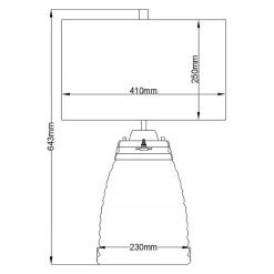 Elstead Tischlampe Stoff Glas 64,3 cm beleuchteter Fuß mit LED GU10* Schlafzimmer Lampen|Metall Lampen