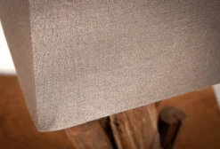 Clearance Invicta Interior Tischlampe Stoff Holz blendarm E14 45 cm in Natur Braun