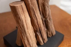 Clearance Invicta Interior Tischlampe Stoff Holz blendarm E14 45 cm in Natur Braun