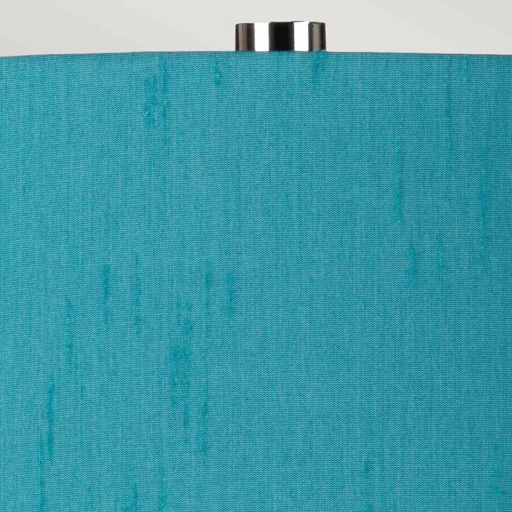 Elstead Tischlampe Stoff Keramik 64 cm E27 Weiß Petrol Retro* Tischlampen|Schlafzimmer Lampen