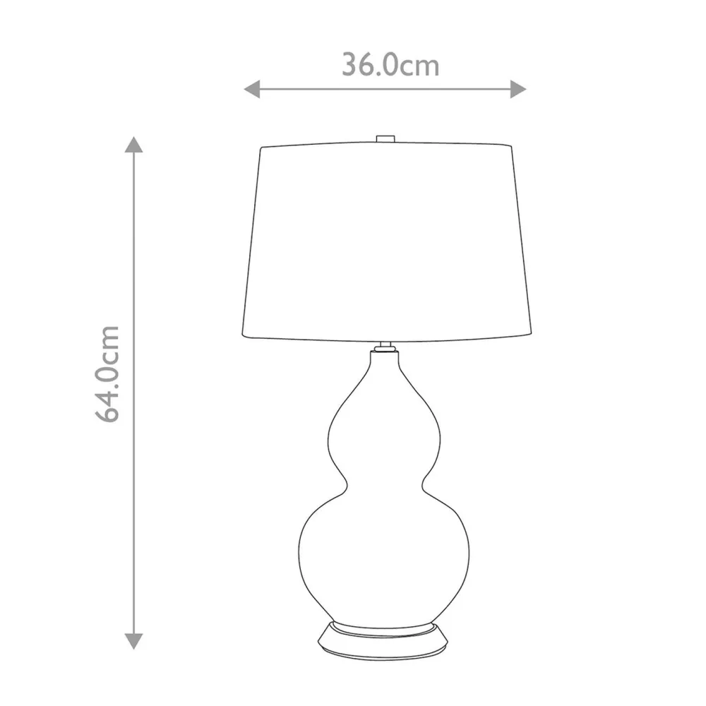 Elstead Tischlampe Stoff Keramik 64 cm E27 Weiß Petrol Retro* Tischlampen|Schlafzimmer Lampen