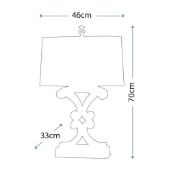 Elstead Tischlampe Stoff Metall 65 cm Schwarz antik Creme E27* Tischlampen|Schlafzimmer Lampen