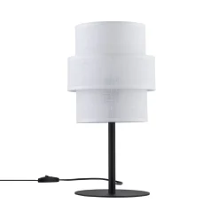 Sale TK Lighting Tischlampe Stoff Metall 38 cm hoch Schwarz Weiß E27