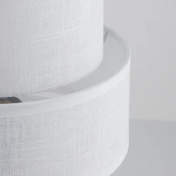 Sale TK Lighting Tischlampe Stoff Metall 38 cm hoch Schwarz Weiß E27