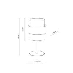 Sale TK Lighting Tischlampe Stoff Metall 38 cm hoch Schwarz Weiß E27
