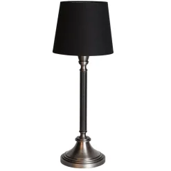 By Rydéns Tischlampe Stoff Metall E27 59,5 cm in Schwarz Silber* Wohnzimmerlampen|Schlafzimmer Lampen