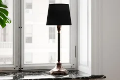 By Rydéns Tischlampe Stoff Metall E27 59,5 cm in Schwarz Silber* Wohnzimmerlampen|Schlafzimmer Lampen