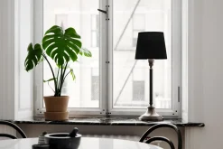 By Rydéns Tischlampe Stoff Metall E27 59,5 cm in Schwarz Silber* Wohnzimmerlampen|Schlafzimmer Lampen