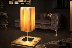 Invicta Interior Tischlampe Stoff Metall H:44 cm E27 in Schwarz Gold* Tischlampen|Schlafzimmer Lampen