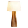 Online Elstead Tischlampe Stoff Teak Holz Furnier Stoff 66 cm E27