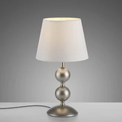 Online Just Light Tischlampe Stoffschirm Metall Creme Bronze 36 cm E27