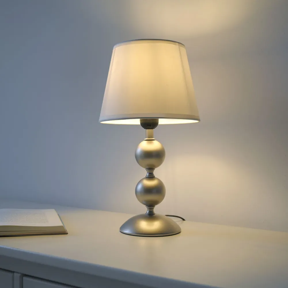 Online Just Light Tischlampe Stoffschirm Metall Creme Bronze 36 cm E27