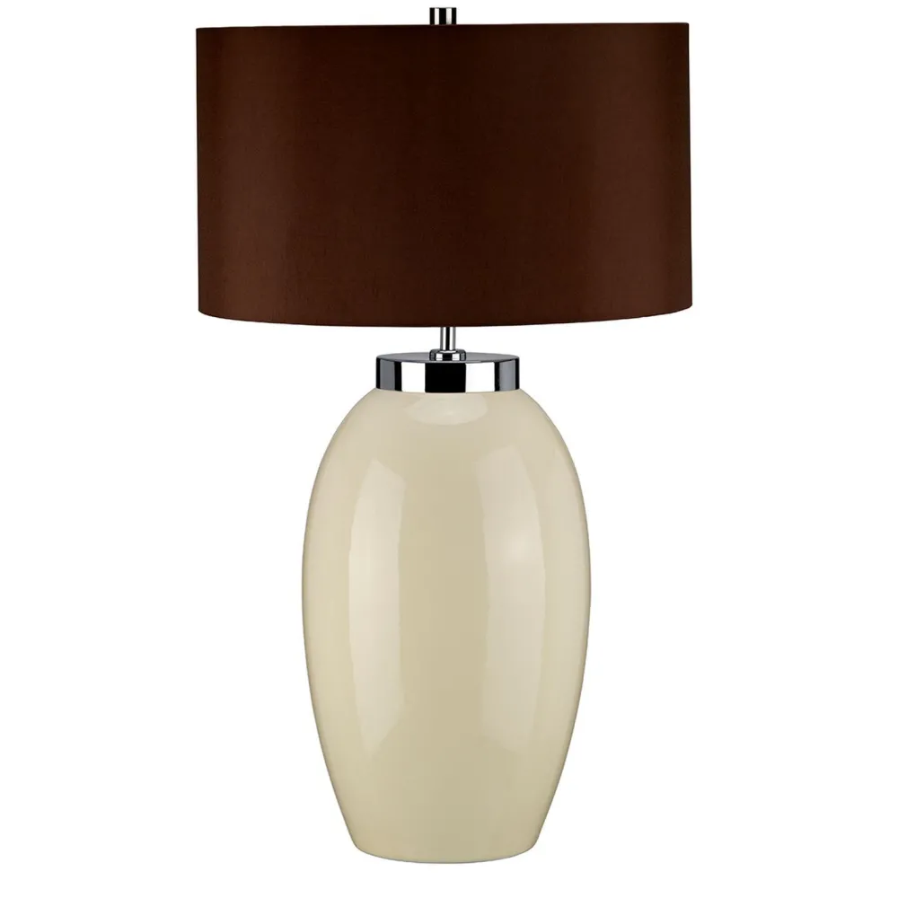 Sale Elstead Tischlampe THALIE Braun Porzellan H:70cm Lampe