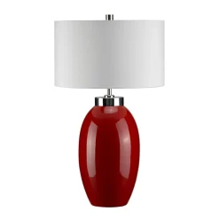 Sale Elstead Tischlampe THALIE Rot Porzellan H:58cm Designlampe
