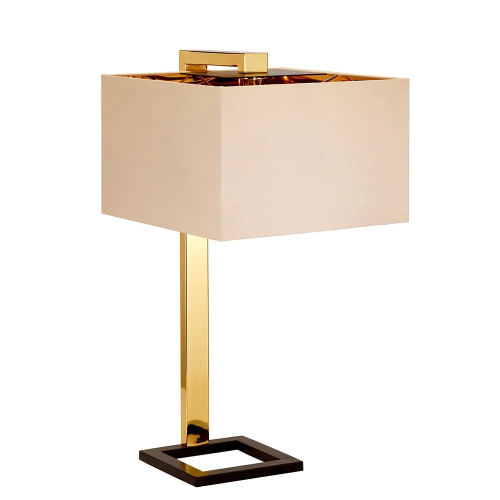 Sale Elstead Tischlampe TIAGO in Gold Braun Creme H:62cm Lampe