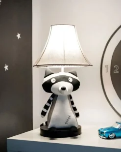 Happy Lamps Tischlampe Waschbär 47 cm Kinderzimmer Wohnzimmer*Kinder Kinderzimmerlampen|Kinderlampen