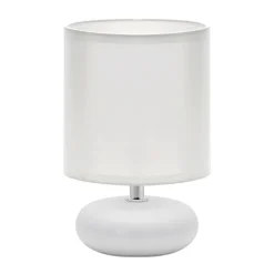 Sale Strühm Tischlampe Weiß 20 cm klein Keramik Stoff E14