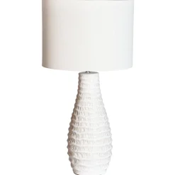 By Rydéns Tischlampe Weiß Creme Keramik Stoff E27 74 cm hoch* Wohnzimmerlampen|Schlafzimmer Lampen