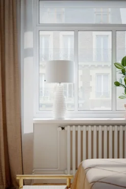 By Rydéns Tischlampe Weiß Creme Keramik Stoff E27 74 cm hoch* Wohnzimmerlampen|Schlafzimmer Lampen