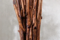 Invicta Interior Tischlampe Weiß Holz Stoff E27 H:58 cm gemütlich