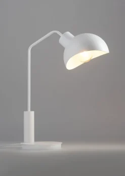 Sigma Tischlampe Weiß Metall Design 46 cm E27 Lesen Arbeiten* Tischlampen|Schlafzimmer Lampen