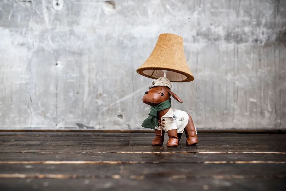 Happy Lamps Tischlampe Wohnzimmer Kinderzimmer Hund 48 cm mit LED*Kinder Kinderzimmerlampen|Kinderlampen