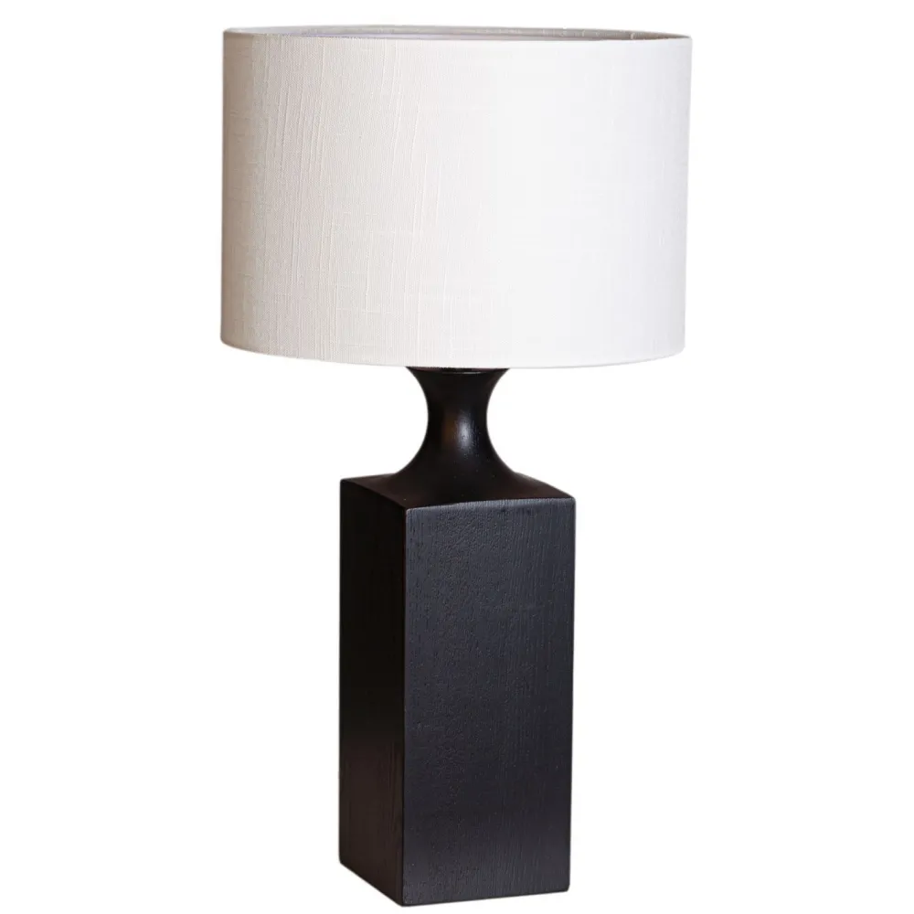 Sale By Rydéns Tischleuchete Schwarz Weiß 56 cm aus Holz Stoff E27