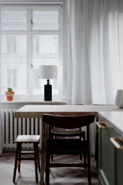 Sale By Rydéns Tischleuchete Schwarz Weiß 56 cm aus Holz Stoff E27