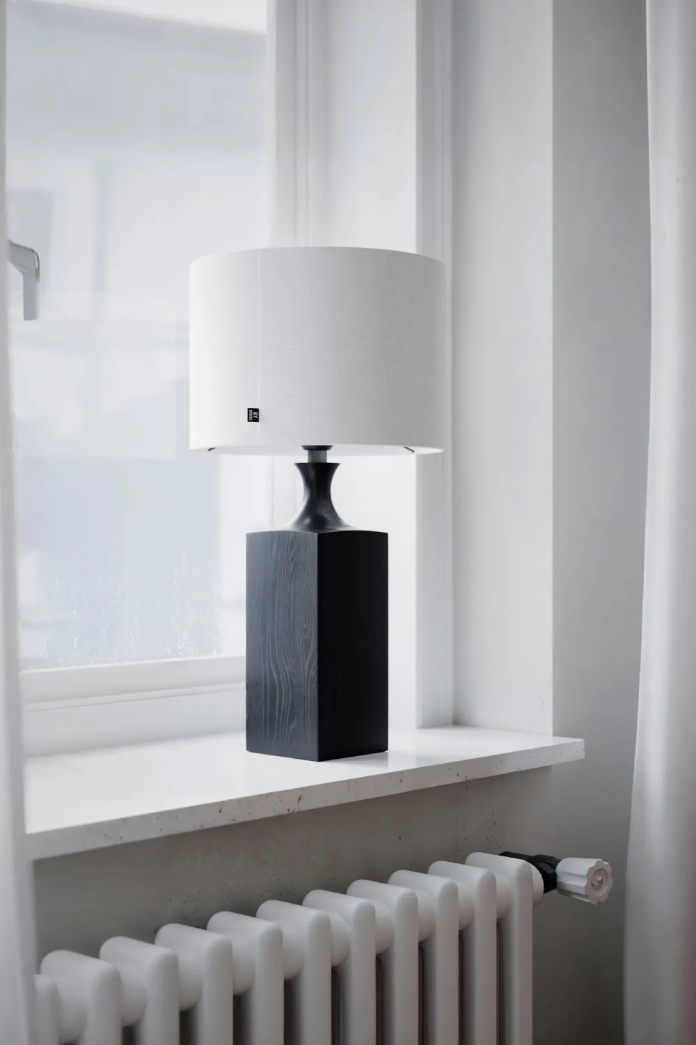 Sale By Rydéns Tischleuchete Schwarz Weiß 56 cm aus Holz Stoff E27