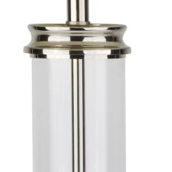 Outlet Searchlight Tischleuchte 63 cm E27 in Silber matt Weiß Glas