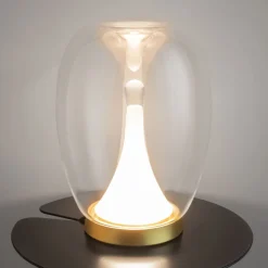 Maytoni Tischleuchte Aluminium Glas LED Ø 20 cm 27,2 cm in Gold* Led Lampen|Tischlampen