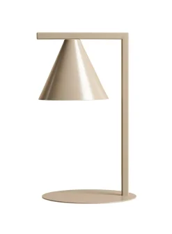 ALDEX Tischleuchte Beige E14 40 cm hoch Metall Kegelschirm* Tischlampen|Schlafzimmer Lampen