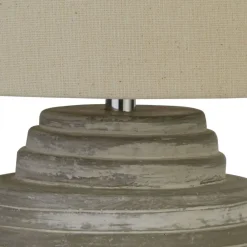 Searchlight Tischleuchte Beton Stoff 43 cm Ø 30 cm Grau E14 Modern