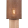Online Lamkur Tischleuchte Braun Stoff Holz E27 30 cm hoch wohnlich