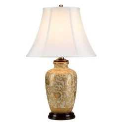 Elstead Tischleuchte CHINO Creme Gold 58cm Porzellan Lampe