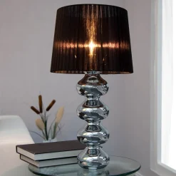 Invicta Interior Tischleuchte 50cm Modern Design edel Schwarz Chrom* Tischlampen|Schlafzimmer Lampen