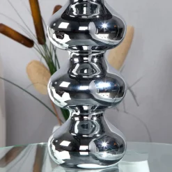 Invicta Interior Tischleuchte 50cm Modern Design edel Schwarz Chrom* Tischlampen|Schlafzimmer Lampen