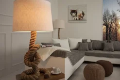 Invicta Interior Tischleuchte 85cm Modern kunstvoll maritim echtes Tau* Tischlampen|Schlafzimmer Lampen