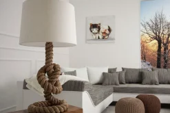 Invicta Interior Tischleuchte 85cm Modern kunstvoll maritim echtes Tau* Tischlampen|Schlafzimmer Lampen