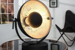 Outlet Invicta Interior Tischleuchte Ø30cm rund Retro Schwarz Silber