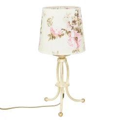 Jupiter Tischleuchte CRINE Shabby Chic 42cm Blumen* Stofflampen|Shabby Chic Lampen