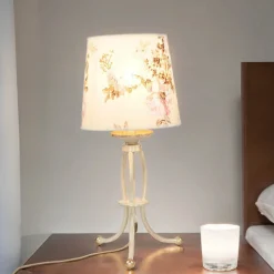 Jupiter Tischleuchte CRINE Shabby Chic 42cm Blumen* Stofflampen|Shabby Chic Lampen
