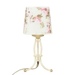 Jupiter Tischleuchte CRINE Shabby Chic 42cm Blumen* Stofflampen|Shabby Chic Lampen