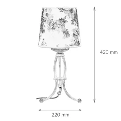 Jupiter Tischleuchte CRINE Shabby Chic 42cm Blumen* Stofflampen|Shabby Chic Lampen